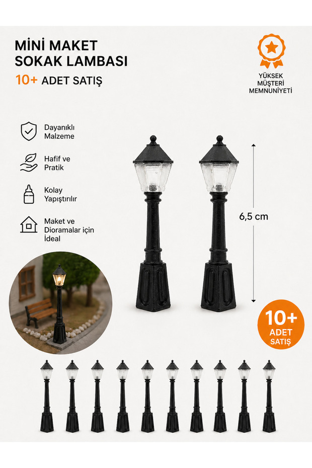 MİNİ MAKET SOKAK LAMBASI (10ADET)