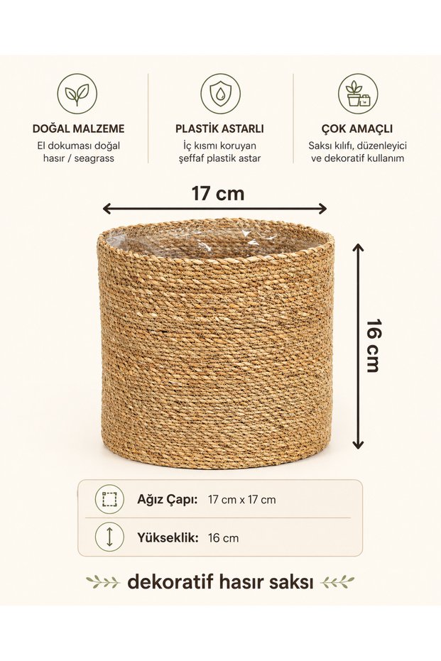 Knitted Round Basket Made of Natural Fibers Cobalt I, Sold Individually in 6 Different Sizes