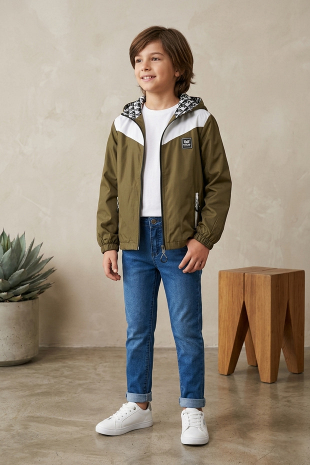 Happy Shoulder Garnished Raincoat for Kids