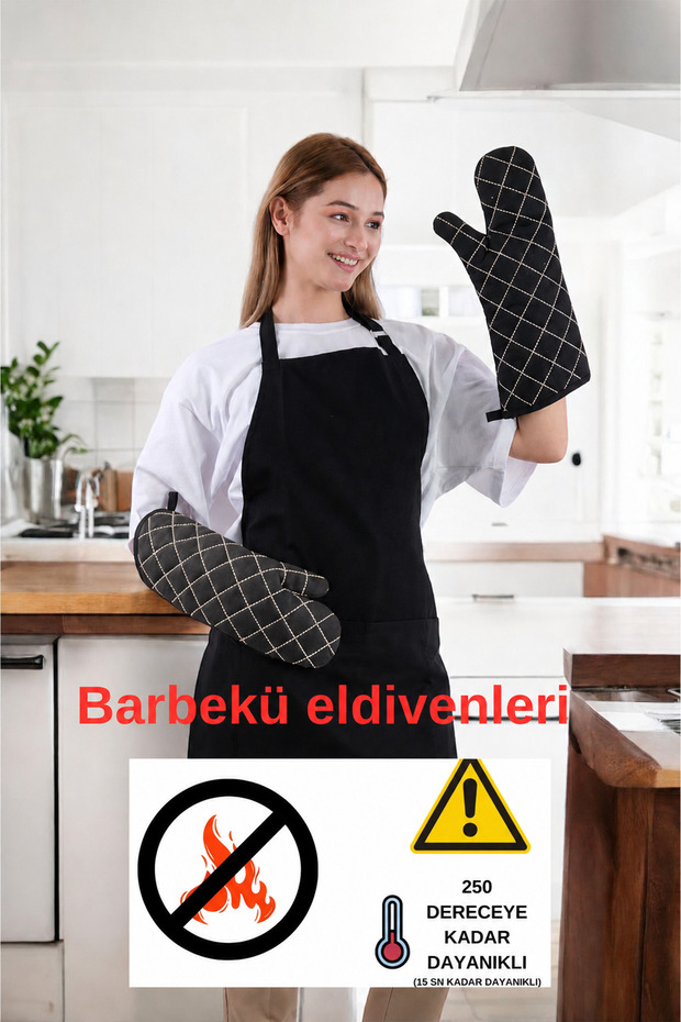 Heat Resistant Bbq Gloves Oven Gloves (2 Gloves)