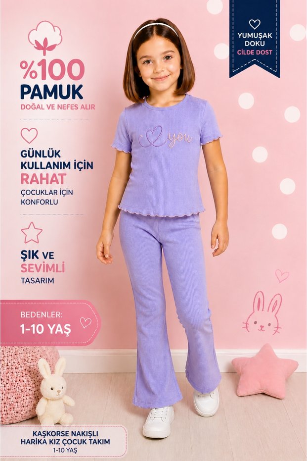 CASHCORSE EMBROIDERED WONDERFUL GIRL'S SUIT