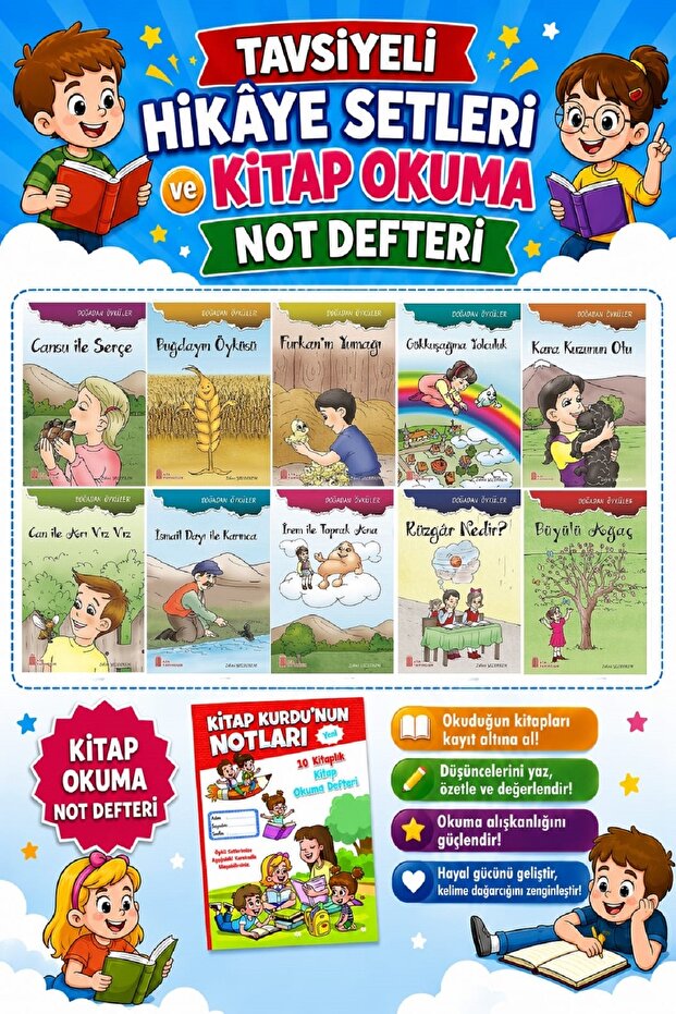 1.sınıflar Için Doğadan Öyküler Dizisi + Kitap Okuma Not Defteri