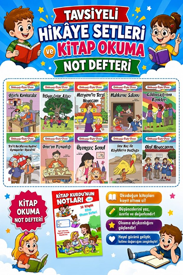 Gökkuşağı Öykü Dizisi and Book Reading Notebook for 1St Graders