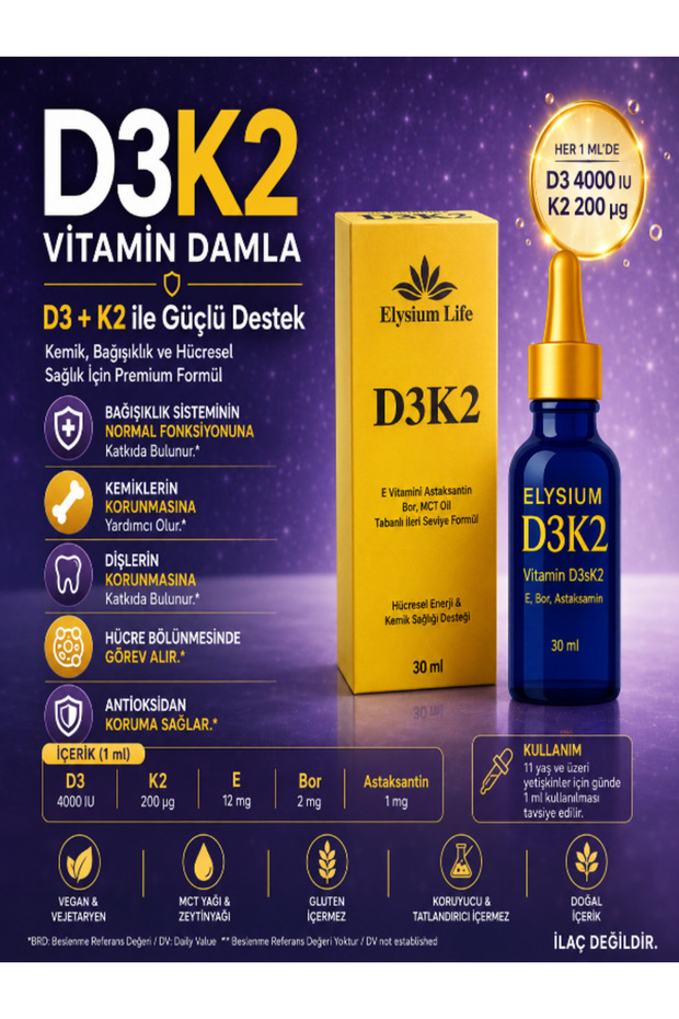 Elysium D3 & K2 Vitamini