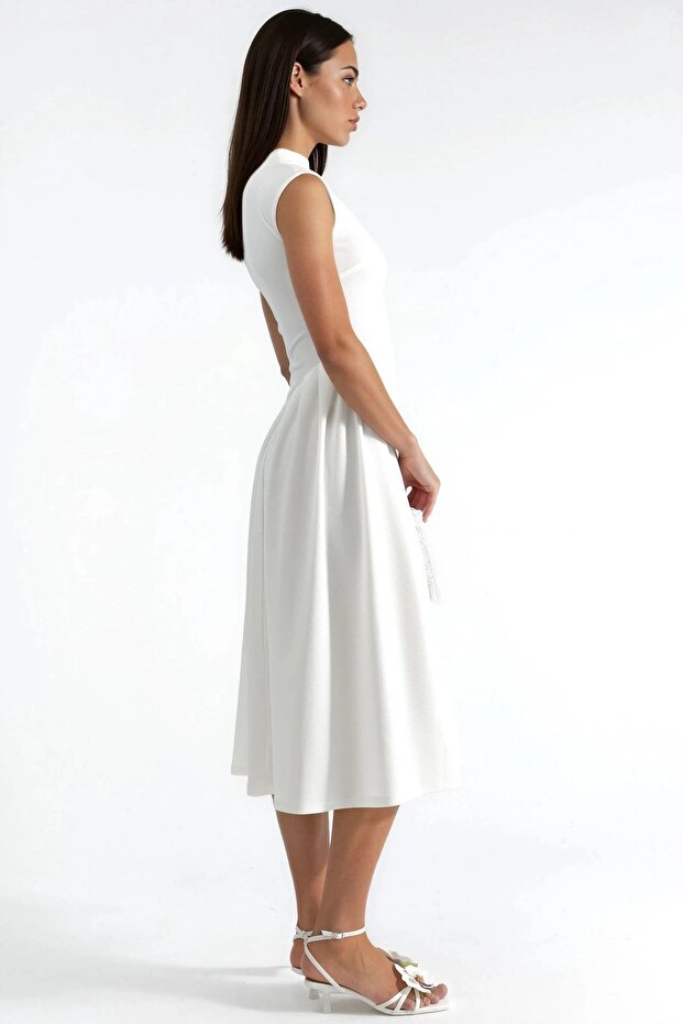 Rochie midi texturată cu panouri BUSEM - 2