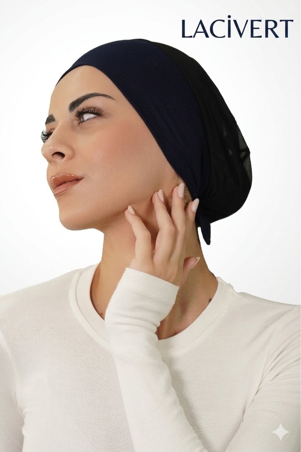Breathable Mesh Air Conditioned Cap – Seamless Front, Navy Blue Color for Daily and Sports Use