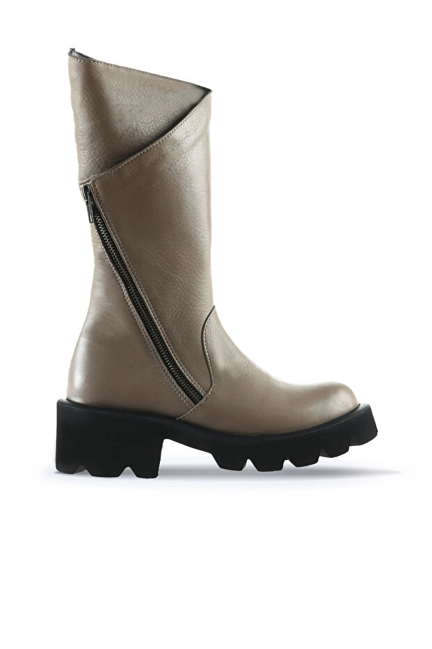 Gray Flotter Leather Women's Flat Boots 01Wt1701