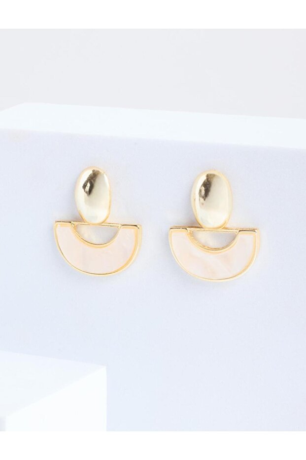 Gold Color Geometric Figure Earrings
