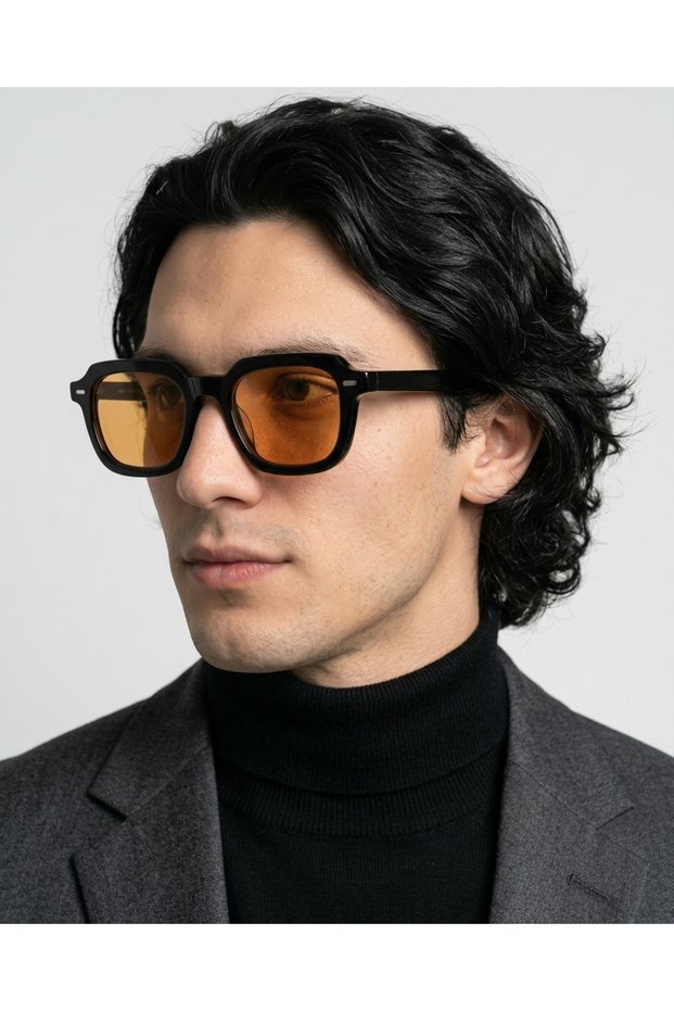 Roman Orange Glassed Black Frame Classic 2025 Black Men Women Sunglasses Unisex