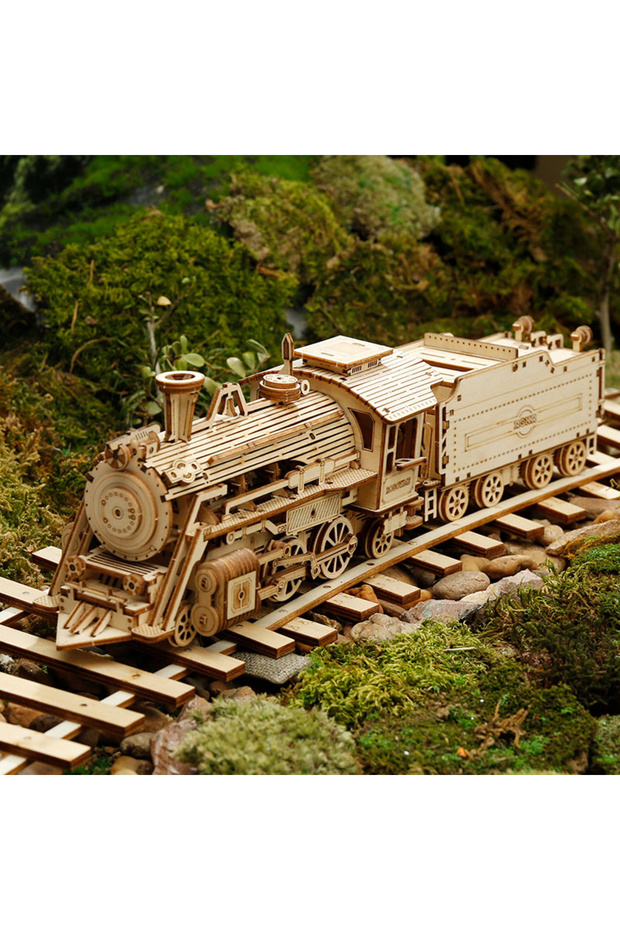 MC501 Lokomotif Tren (Prime Steam Express) DIY Minyatür Maket Model Seti Ahşap 3D Wooden Puzzle - 4