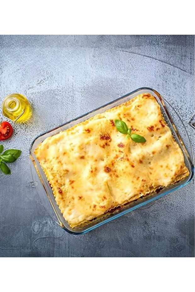 Rectangular Glass Oven Dish - 2.9 L Borosilicate Bakeware for Baking and Roasting, Microwave Dishwasher and Freezer Safe
