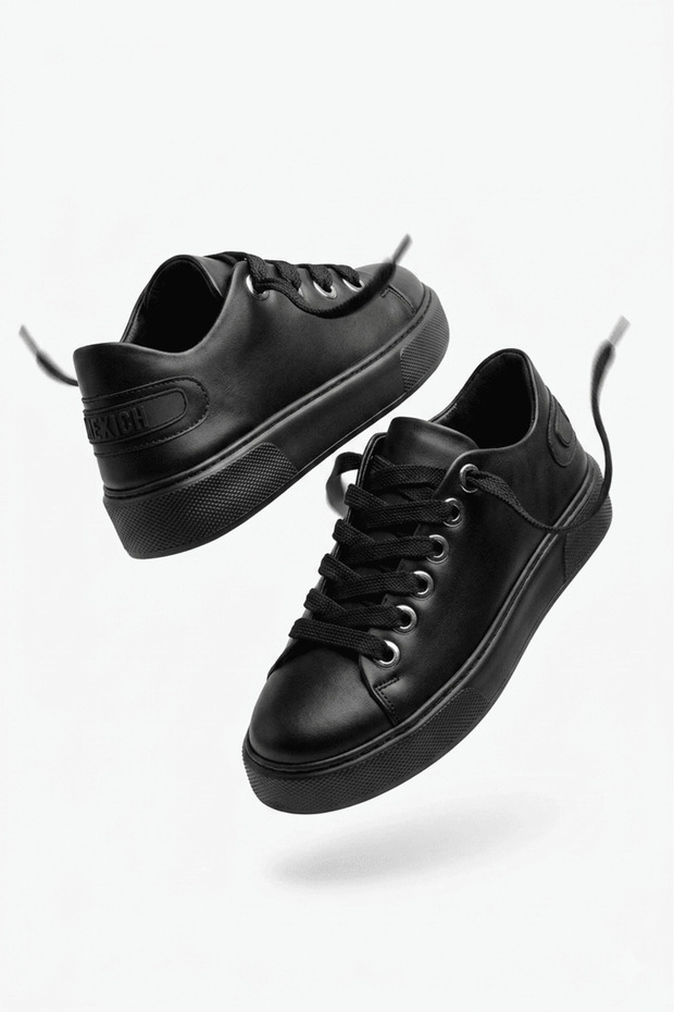 Anjelino premium thick sole lace-up men's sneaker black