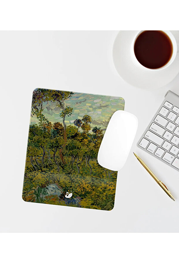 Famous Paintings Series Van Gogh and Distinguished Works Rectangular Mouse Pad with Wrist Support Mouse Pad