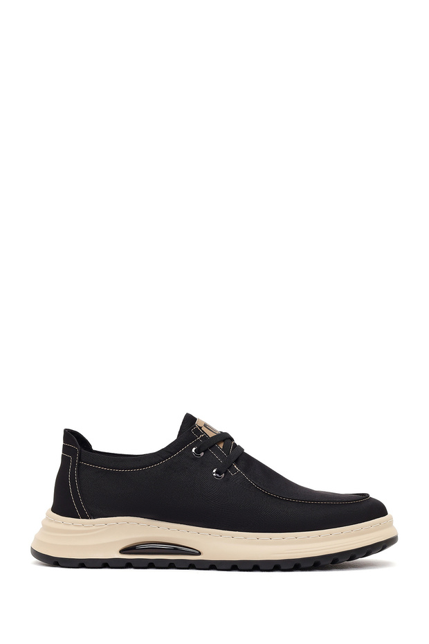 Zero Men's Black Lace-Up Thick Sole Fabric Casual Shoes 26Sfd69136F