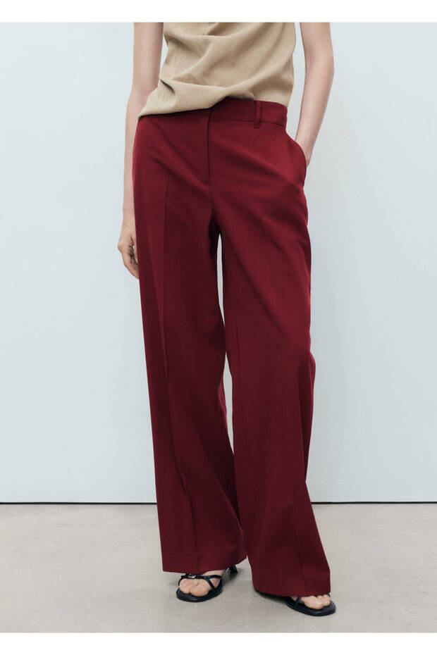 Straight Cut Mid-Rise Pants