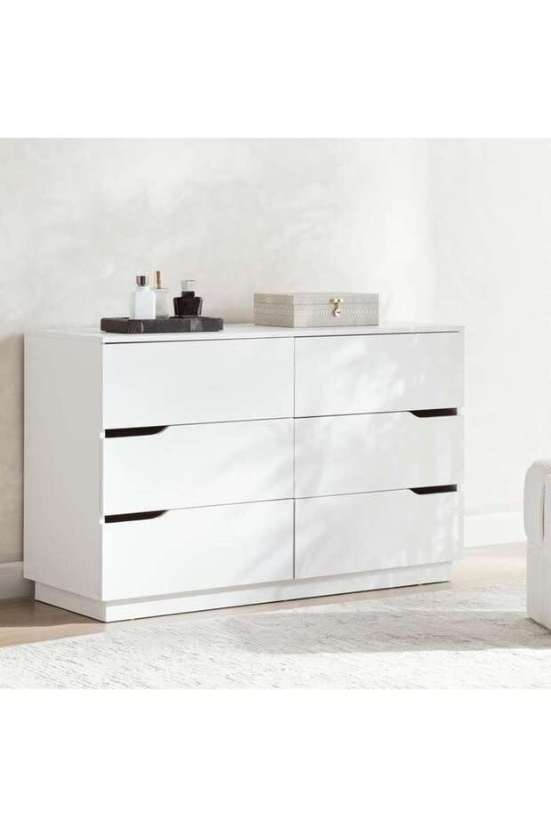 Menora 6 Drawer Dresser Melamine - White