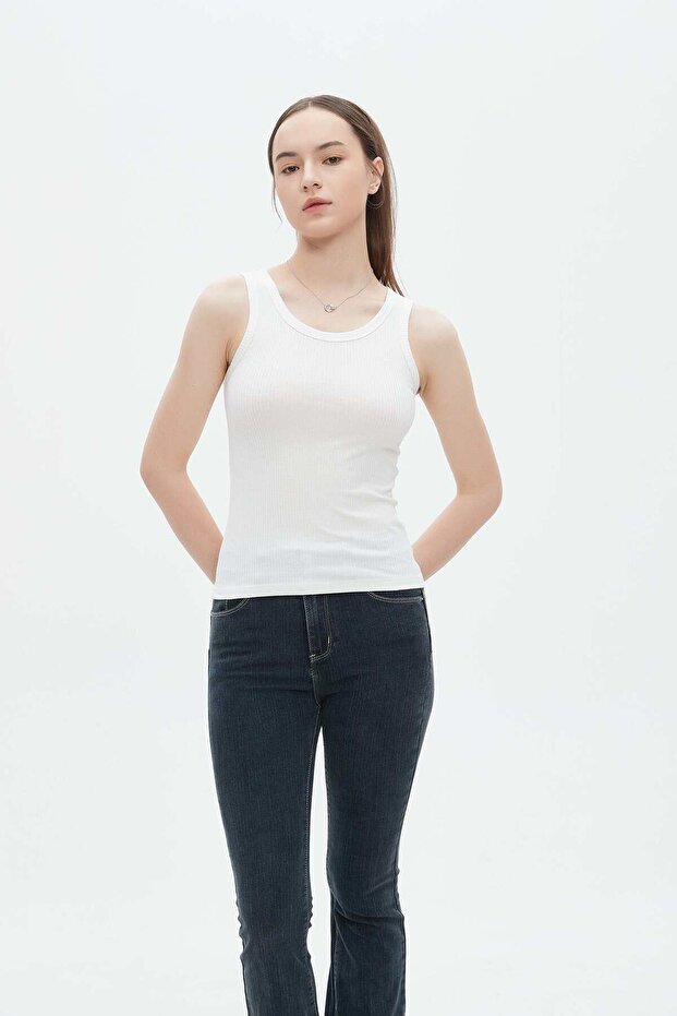 Solid Ribbed Tank Top - 4