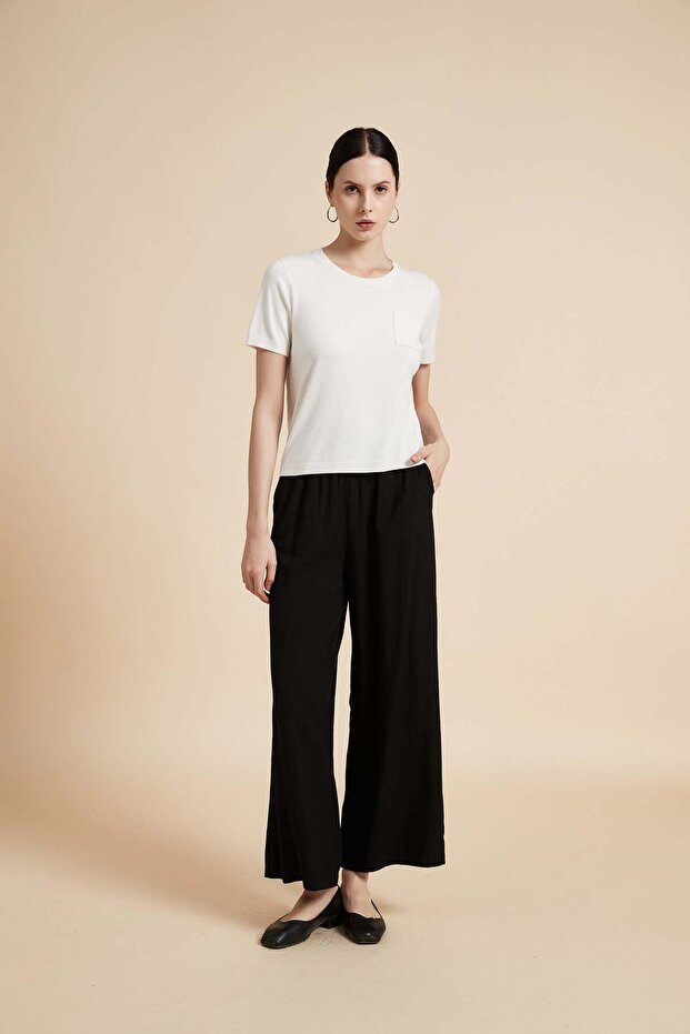 Solid Wide-Leg Pants - 2