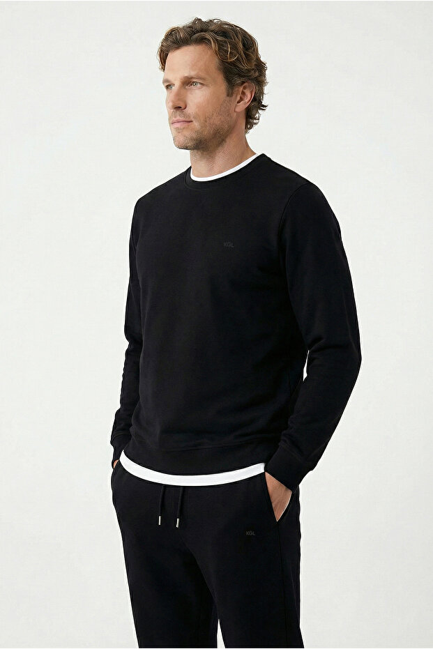 Crew Neck Regular Fit Cotton Basic Sweatshirt - 3