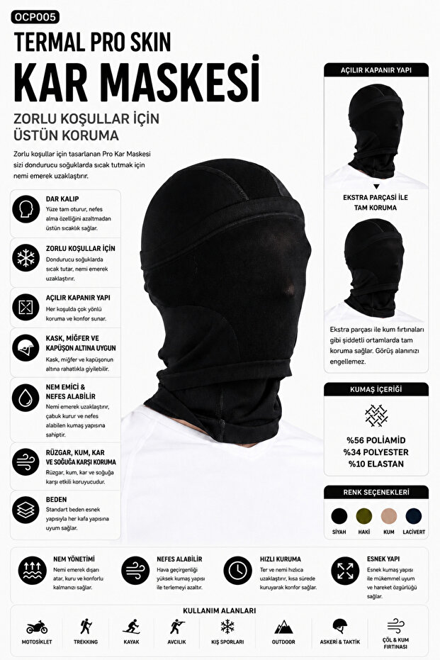 Unisex Full Protection Snow Mask Windproof Thermal Balaklava