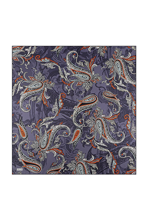 Amethyst Shawl Pattern Twill Silk Scarf - 1