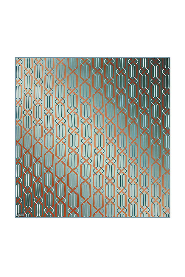 Sura Silk Scarf - Mint Knitted Pattern
