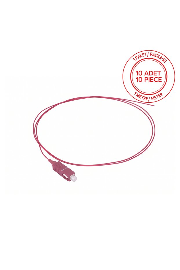 Sc/Pc Multimode Tight Buffer Om4 1 Meter Fiber Optic Pigtail 1 Pack - 10 Pieces