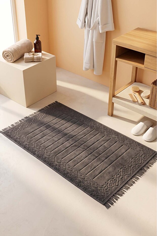 Aflora Anthracite 100% Cotton Foot Towel - 60X130 cm
