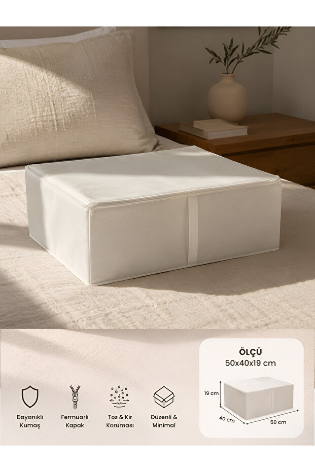 1 Piece Multi-Purpose Storage Box in Box Form with Zipper, Closet Organizer, Base Storage Box 50X40X19