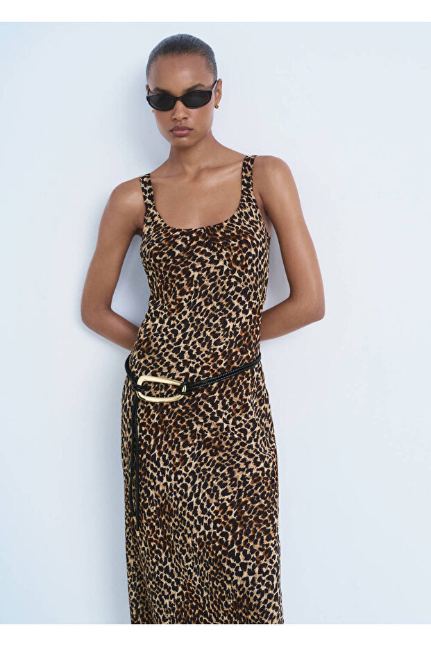 Leopard Print Midi Dress