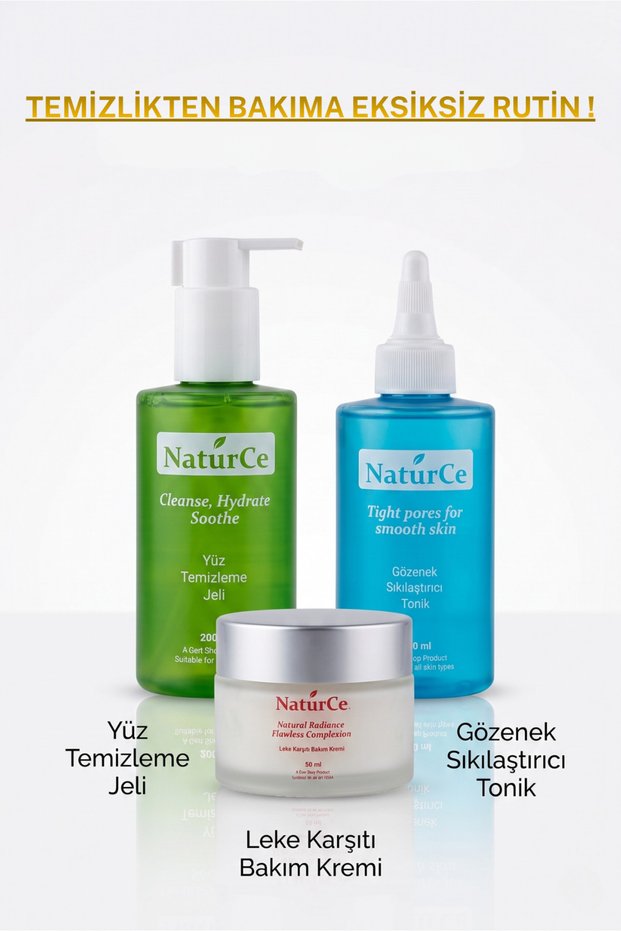 Skin Care Set 3-Pack Pore Tightening Tonic Face Washing Gel Anti-Blemish Cream