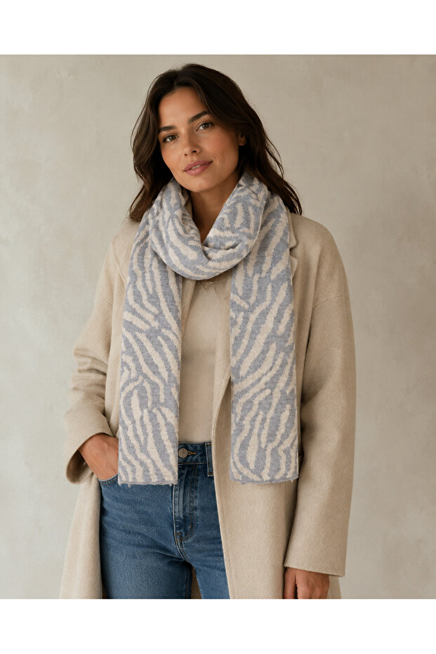 حمار وحشي منقوشة وشاح محبوك