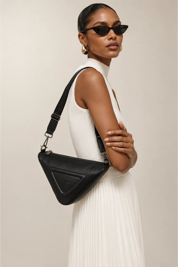 Black Leather Women's Crossbody Bag