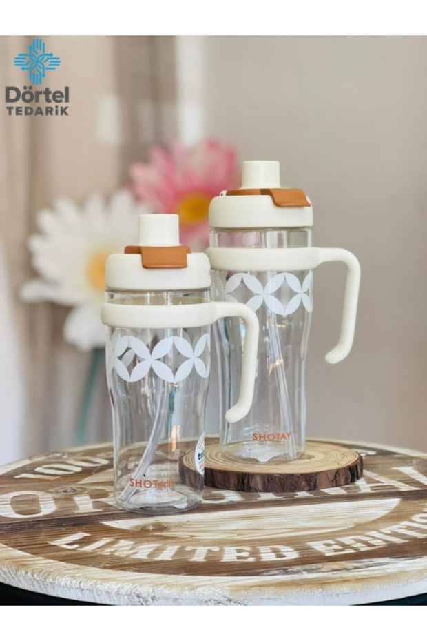 H2O Tritan Water Bottle with Handle and Straw 1250 ml