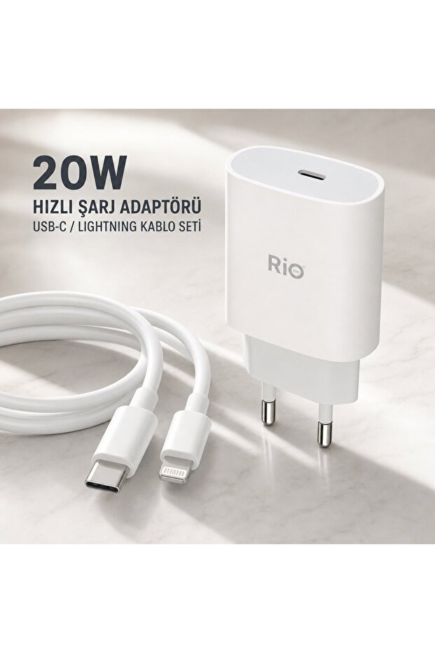 hızlı şarj adaptörü USB-C Lightning kablo seti