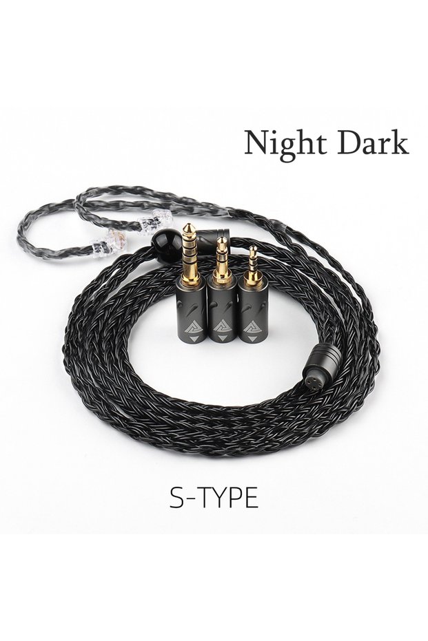 Black S-Type QKZ Q1 MAX 16 Stand 352 Cores OFC Silver Plated MMCX QDC KZ C Pin Earphone Upgrade Cabl