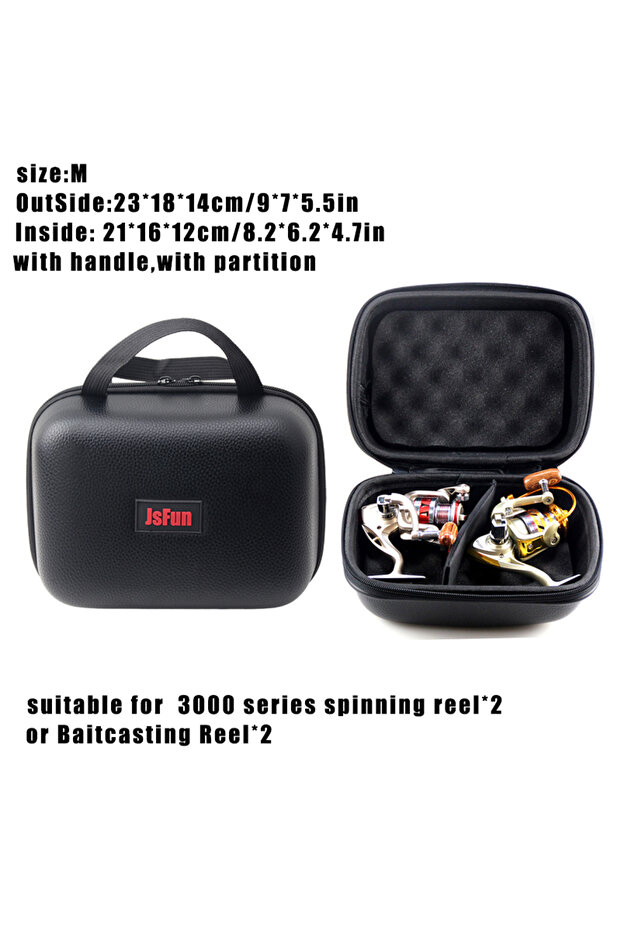 M Spinning Reel Case Cover PU Fishing Bag M L Shockproof Waterproof Fishing Tackle Tool Storage Case