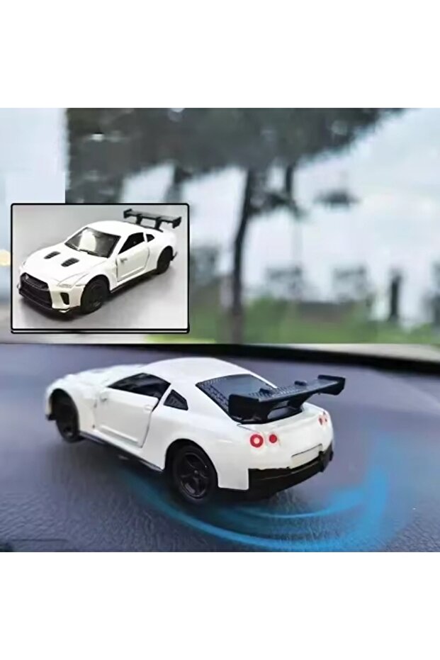 WHITE Sports Car Drift Alloy Gyroscope Center Console Ornaments Auto Turning Racing Model Dashboard