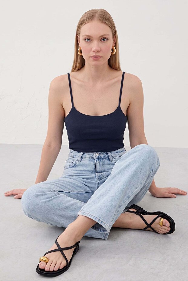 Basic Snap Rope Strap Bodysuit - 1