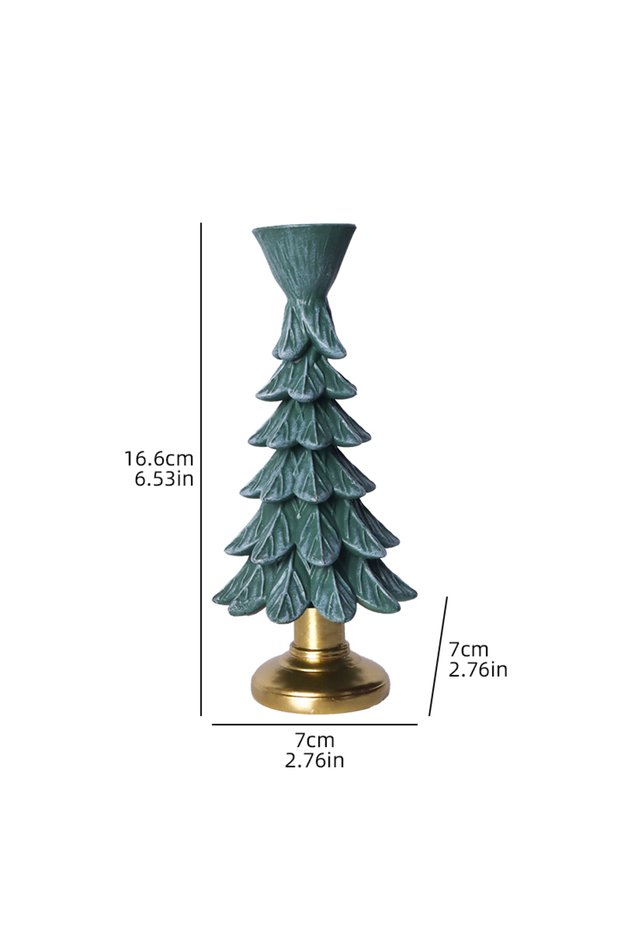 F133795 Christmas Tree Candle Holder, Creative Holiday Resin Craft, Christmas Atmosphere Decoration