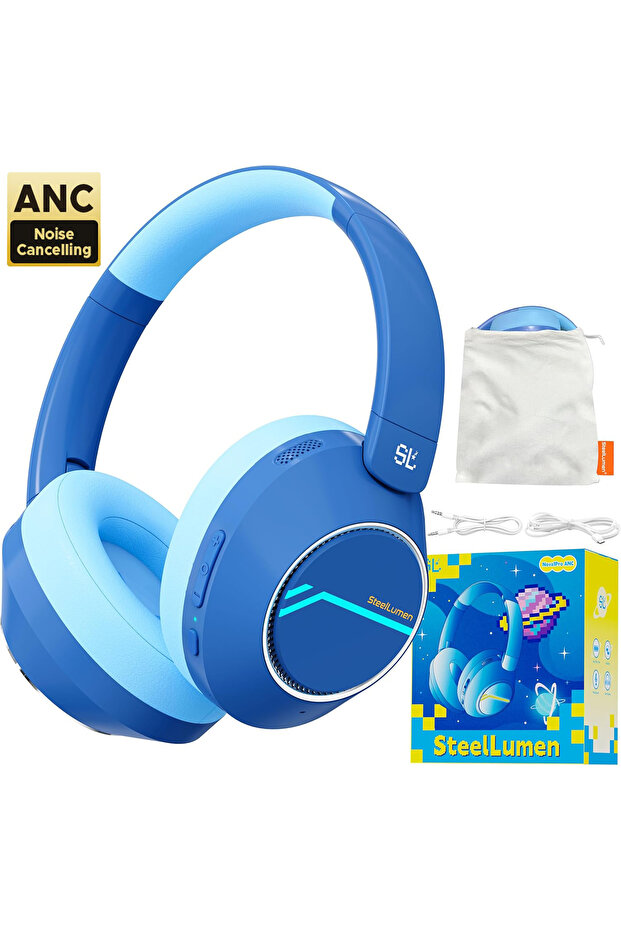 Blue Nova1Pro Kids ANC Wireless Bluetooth Headphone 42dB Active Noise Cancelling Earphone Kids Heari