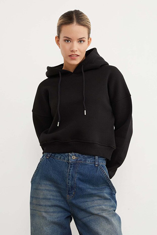 3 Thread Basic Hooded Sweatshirt - 2