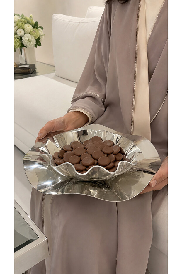 صينية سلطه استيل مع ايكرلك بمقاس وسط - MS-6599