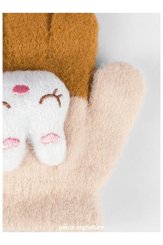 Soft Children's Gloves with Cute Rabbit Accessories (1-3 Years Old)