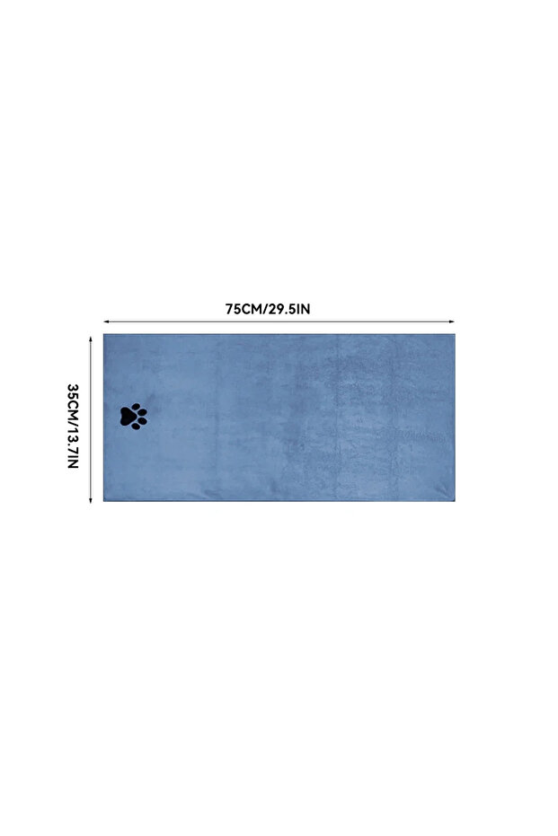 Blue 35x75cm 3 Size Options Microfiber Pet Bath Towel Embroidered Super Soft Absorbent Cat for Dogs