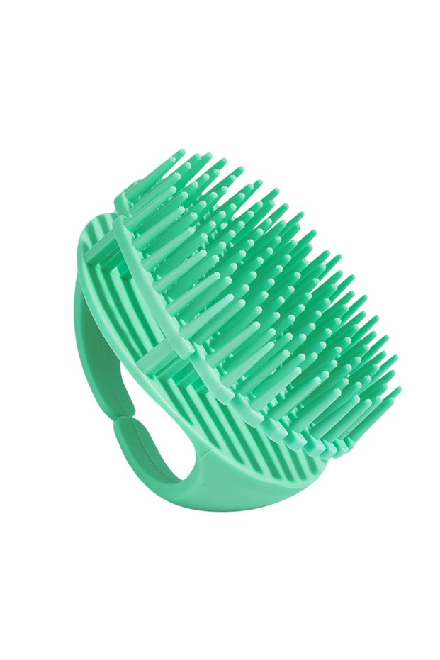 Green Silicone Shampoo Scalp Hair Massager Head Body Scalp Massage Brush Hair Washing Brush Scalp Ex