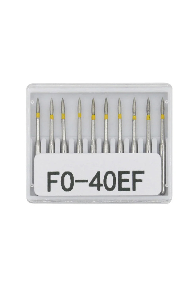 مجموعة رؤوس حفر ماسية للأسنان FO-40EF، 10 قطع/مجموعة، قطر FG، مقبض عالي السرعة 1.6 مم، TC/TF/TR/BC/