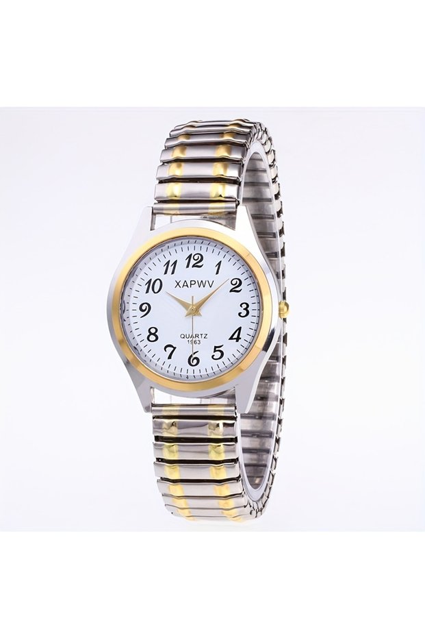 No Male Jiejin Elastic Band Quartz Couple Fashion Watch for Middle-Aged and Elderly People with Larg