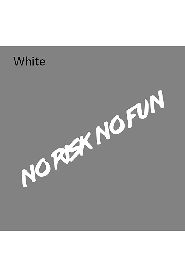 22X2.4CM WHITE 22x2.4cm NO RISK NO FUN Car Sticker Styling Car Body Window Windshield Bumper Motorcy