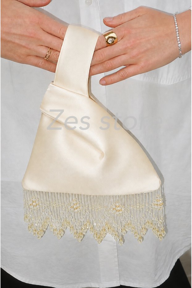 Bohemian Knot Bag, Knot Bag, Handmade Minimal Fringe Bag, Tassel Bag
